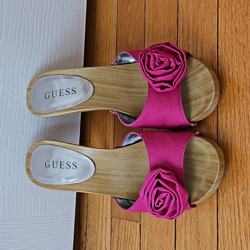Guess pink slide sandals size 7 M--firm price